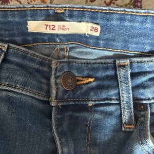 Levi's Blue Denim 712 Slim Jeans